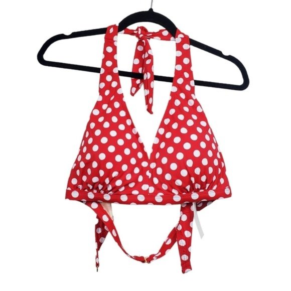 Swimsuits For All Red White Polka Dot High Waisted Bikini Swimsuit Size 16 NWT - Picture 5 of 10
